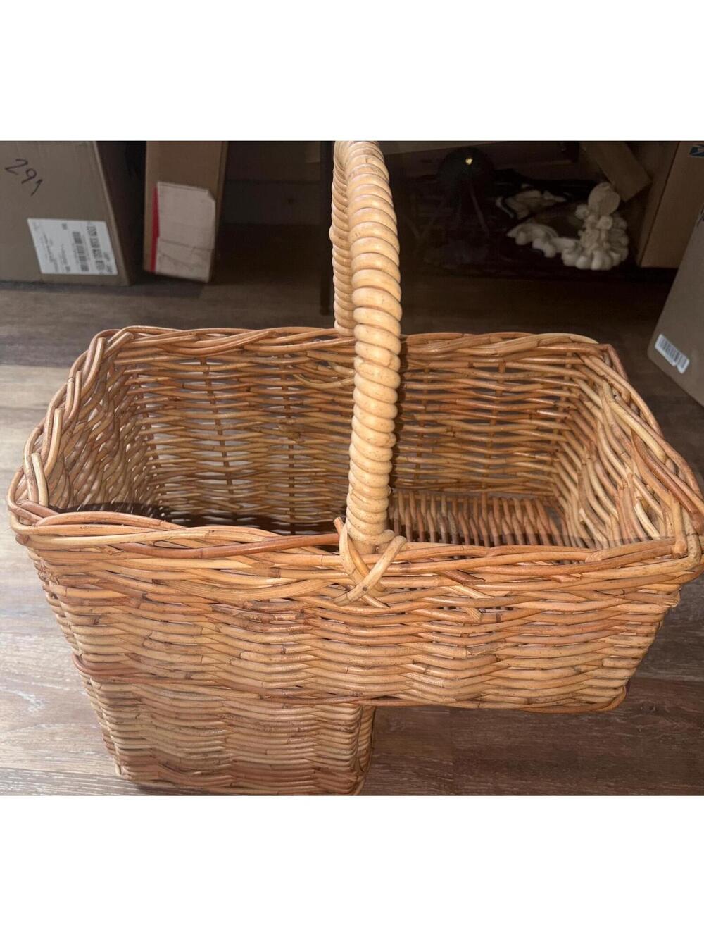 Wicker stair basket, Vintage